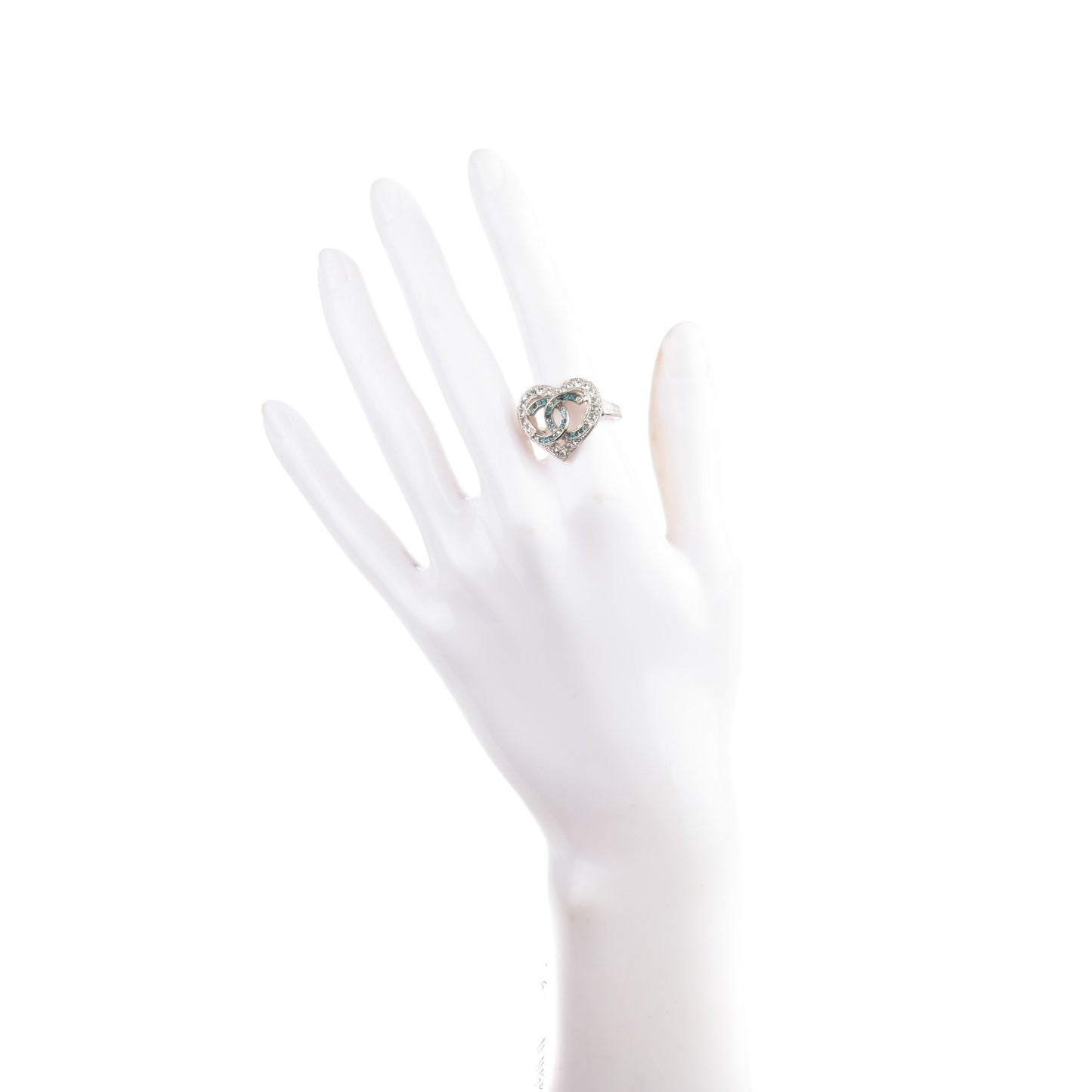 Crystal CC Ring 7 Silver Blue