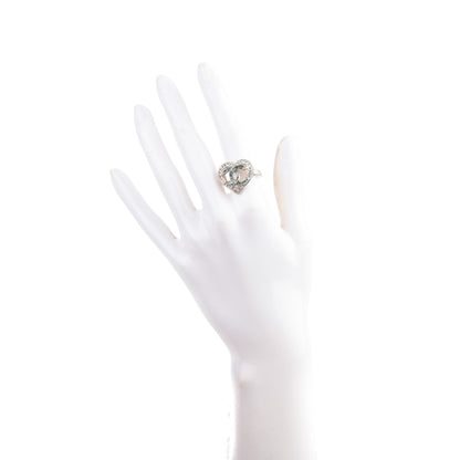 Chanel Crystal CC Ring 7 Silver Blue 2 of 5