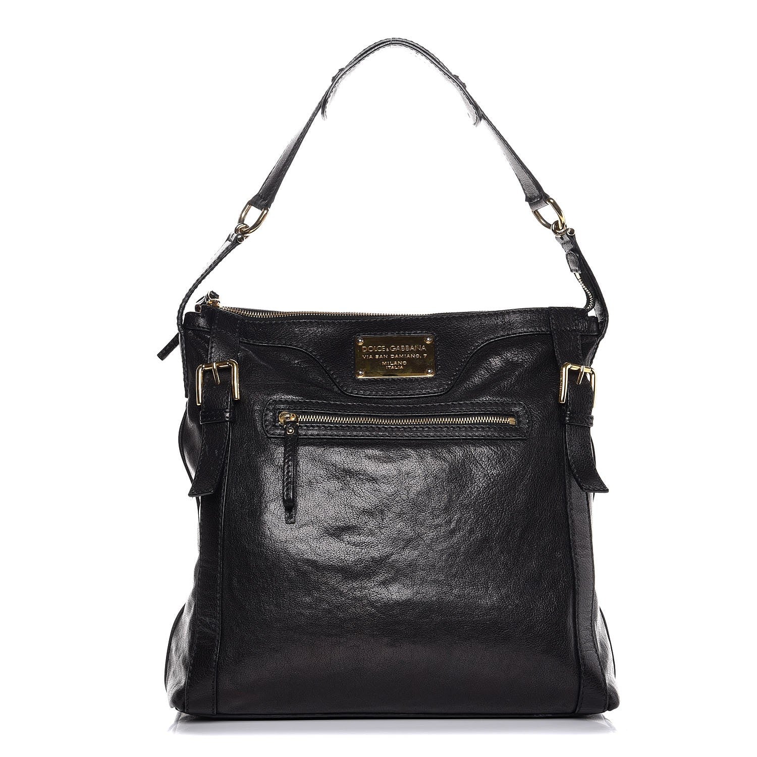 Dolce & Gabbana Washed Sheepskin Miss Easy Way Hobo Black 1 of 6