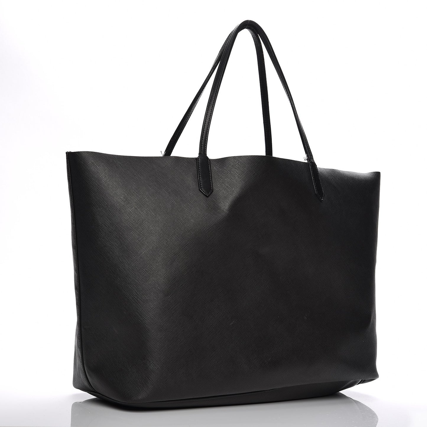 Textured Coated Canvas Bambi Print Large Antigona Tote Black