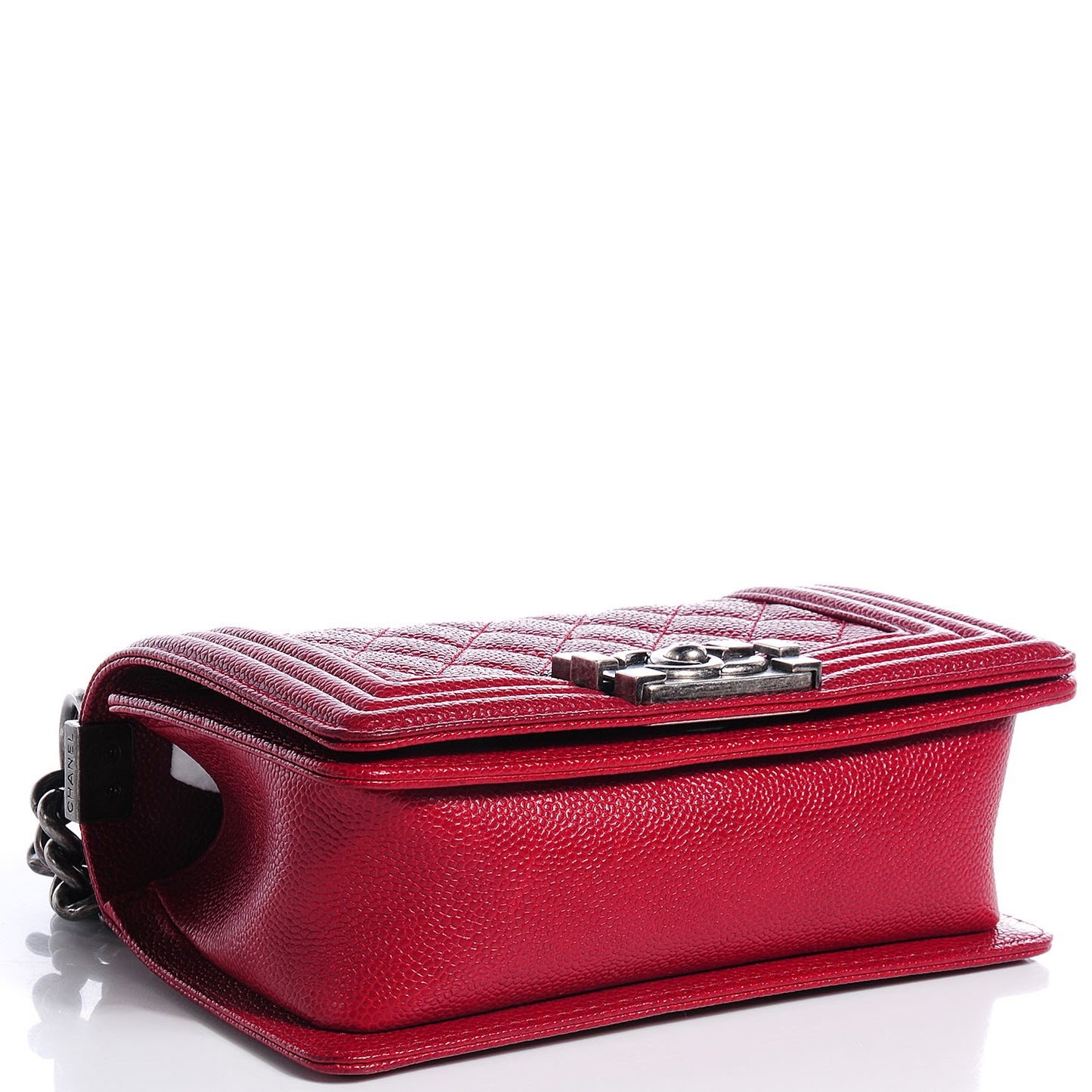 Caviar Small Boy Flap Bag Dark Red
