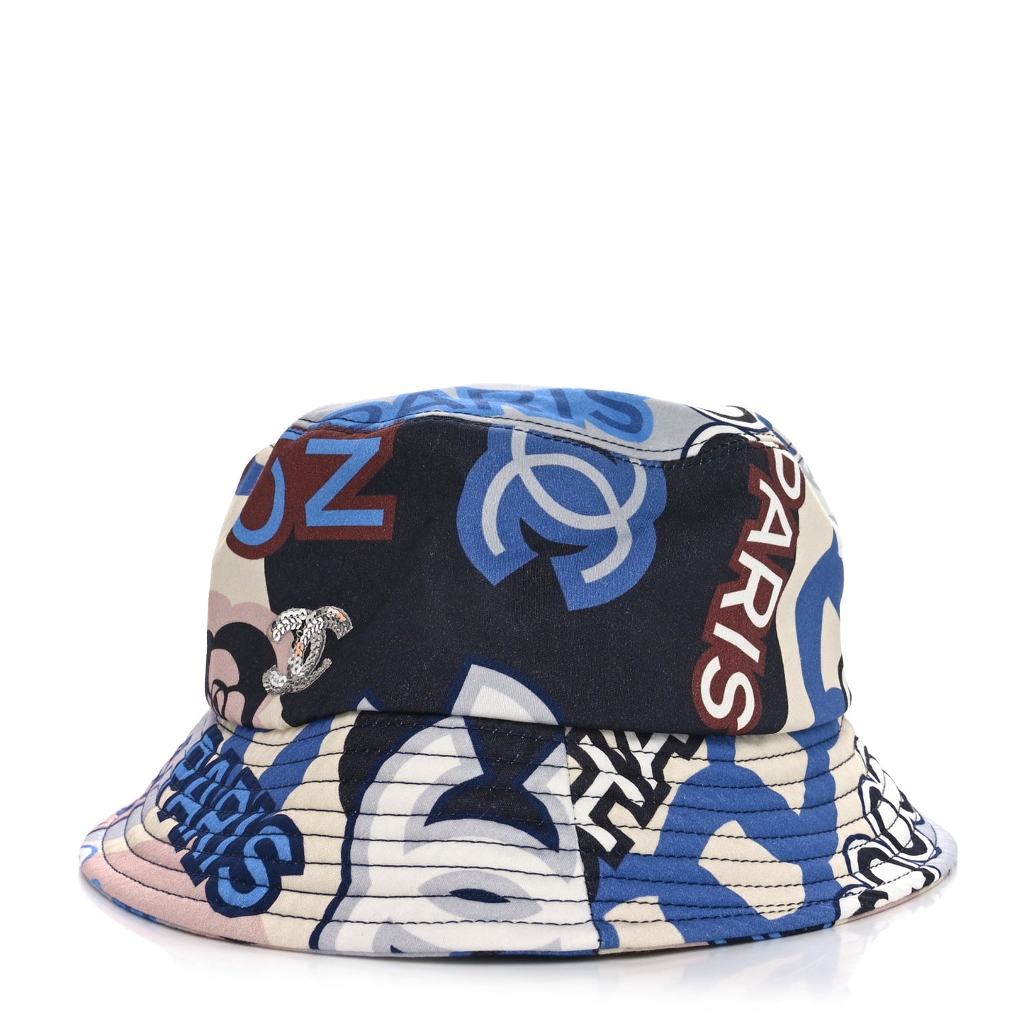 Cotton Sequin CC Cloche Bucket Hat L Navy Blue Black Beige