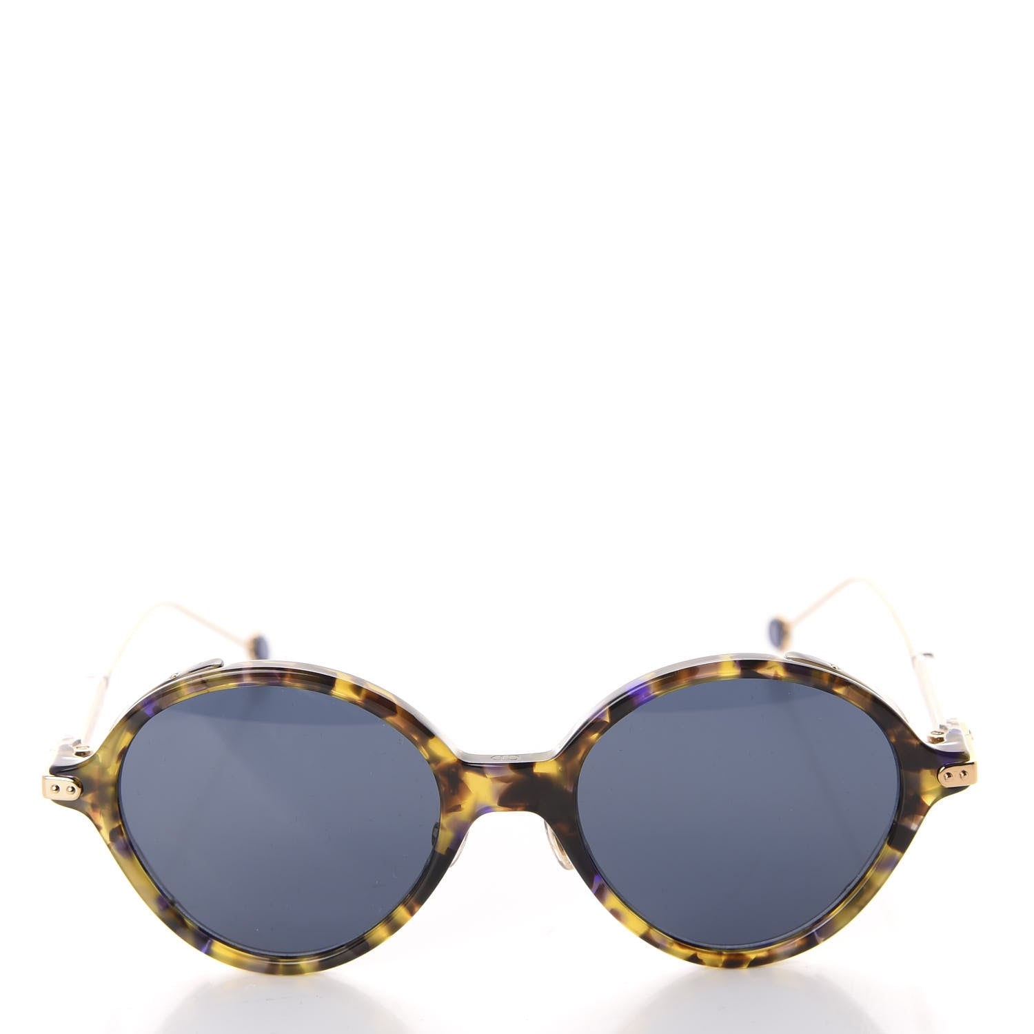 Christian Dior Acetate Umbrage Round Sunglasses Tortoise Blue 2 of 7