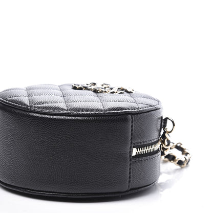 Chanel Caviar Quilted French New Wave Round Clutch With Chain Black 8 of 10
