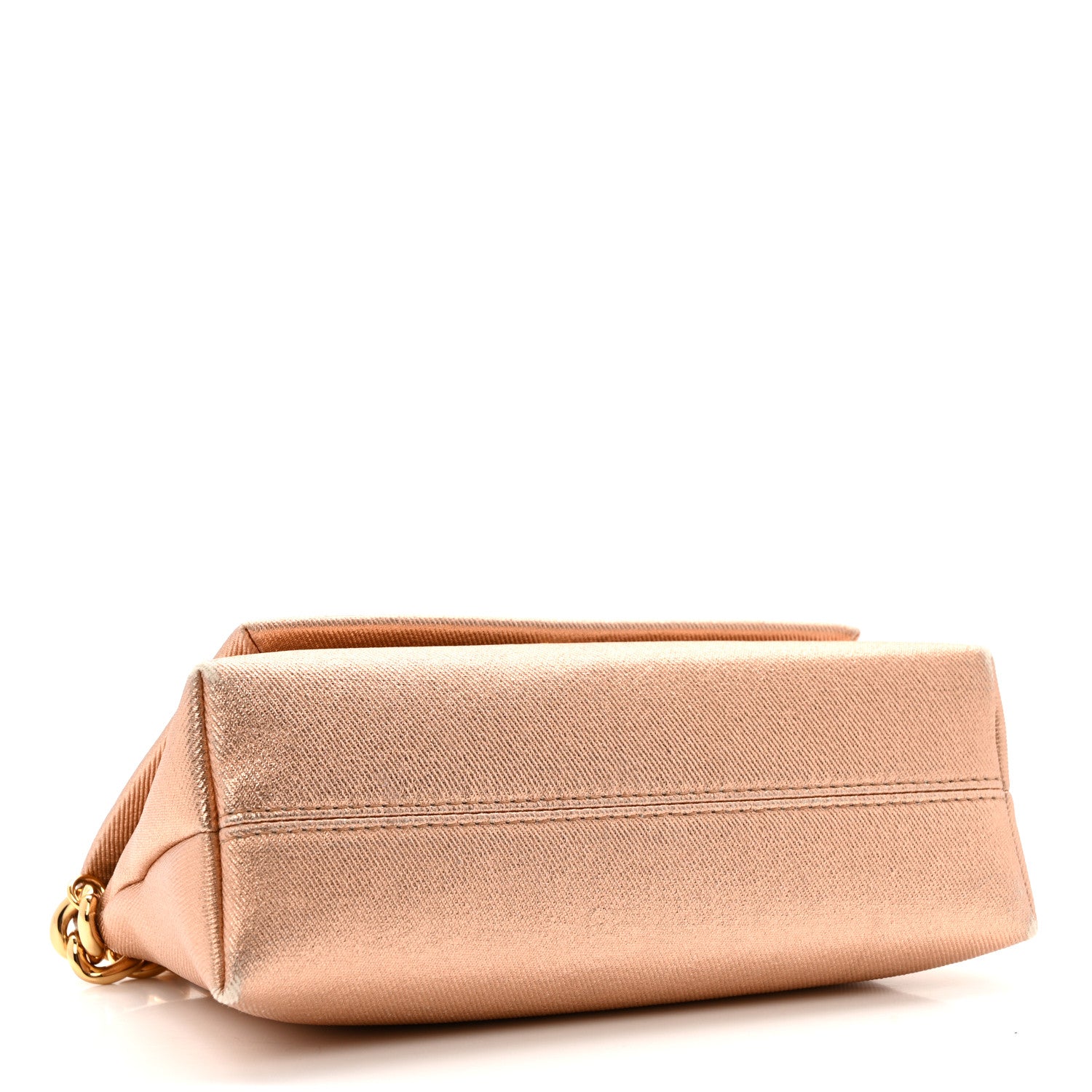 Tom Ford Coated Metallic Denim Mini Label Chain Shoulder Bag Iced Nude 4 of 13