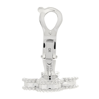 Van Cleef & Arpels 18K White Gold Guilloche Vintage Alhambra Earrings 4 of 5