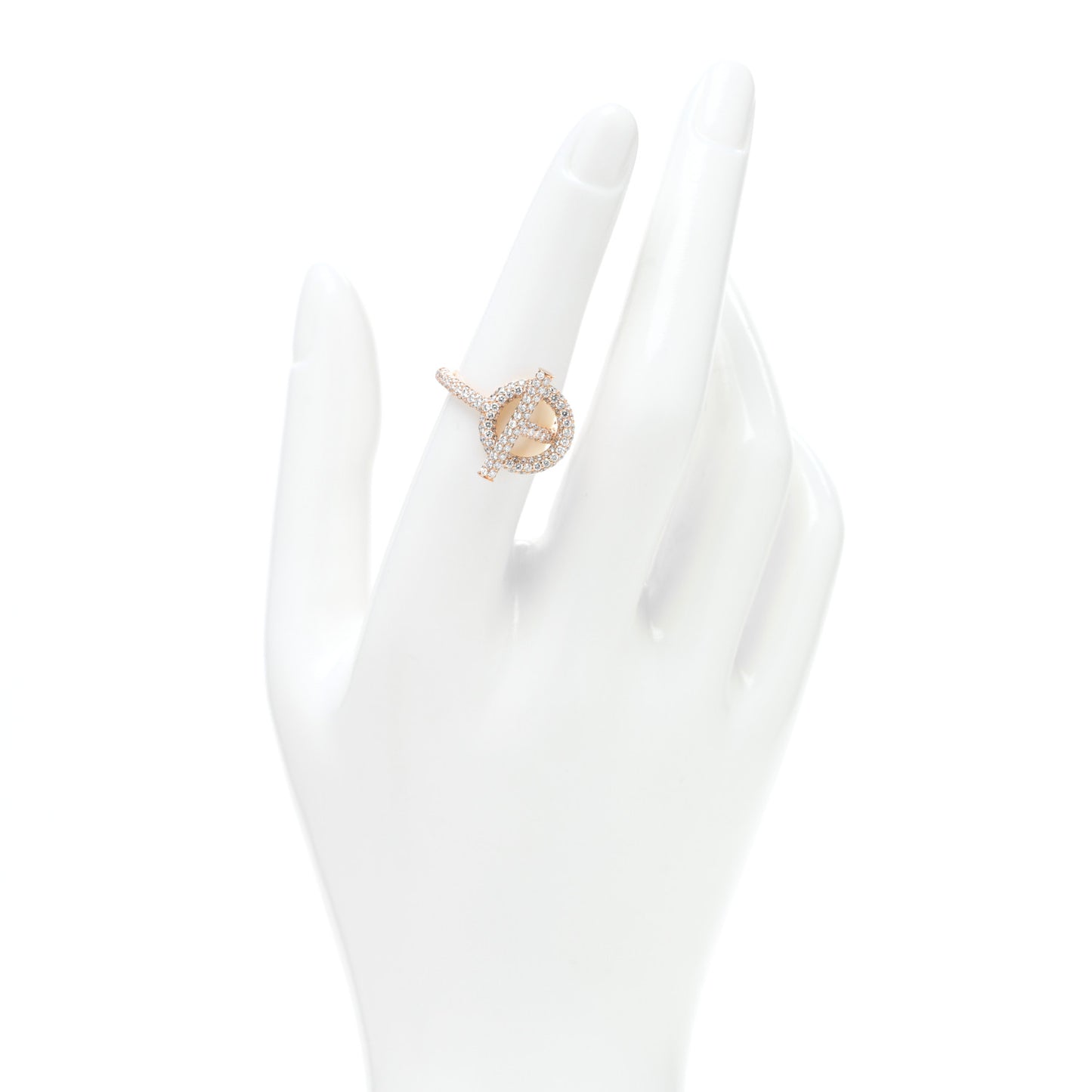 18K Rose Gold Diamond PM Echappee Full Pave Ring 52 6