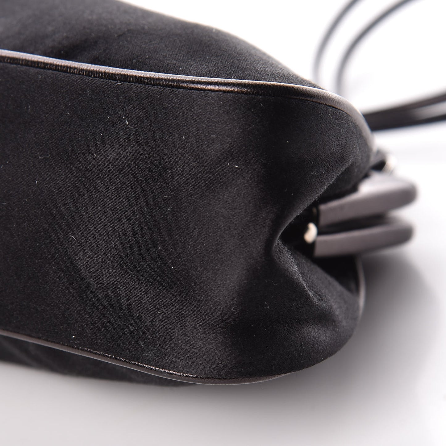Satin Kisslock Clutch Black