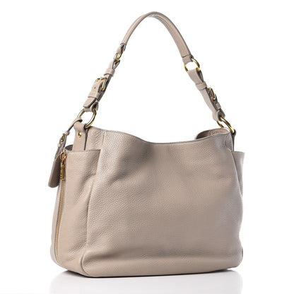 Prada Vitello Daino Side Pocket Hobo Pomice 3 of 22