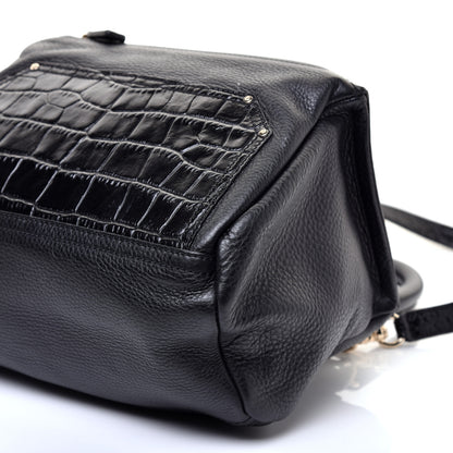 Givenchy Calfskin Crocodile Embossed Small Pandora Black 7 of 10