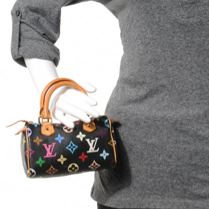 Louis Vuitton Monogram Multicolor Mini Sac HL Speedy Black 2 of 7