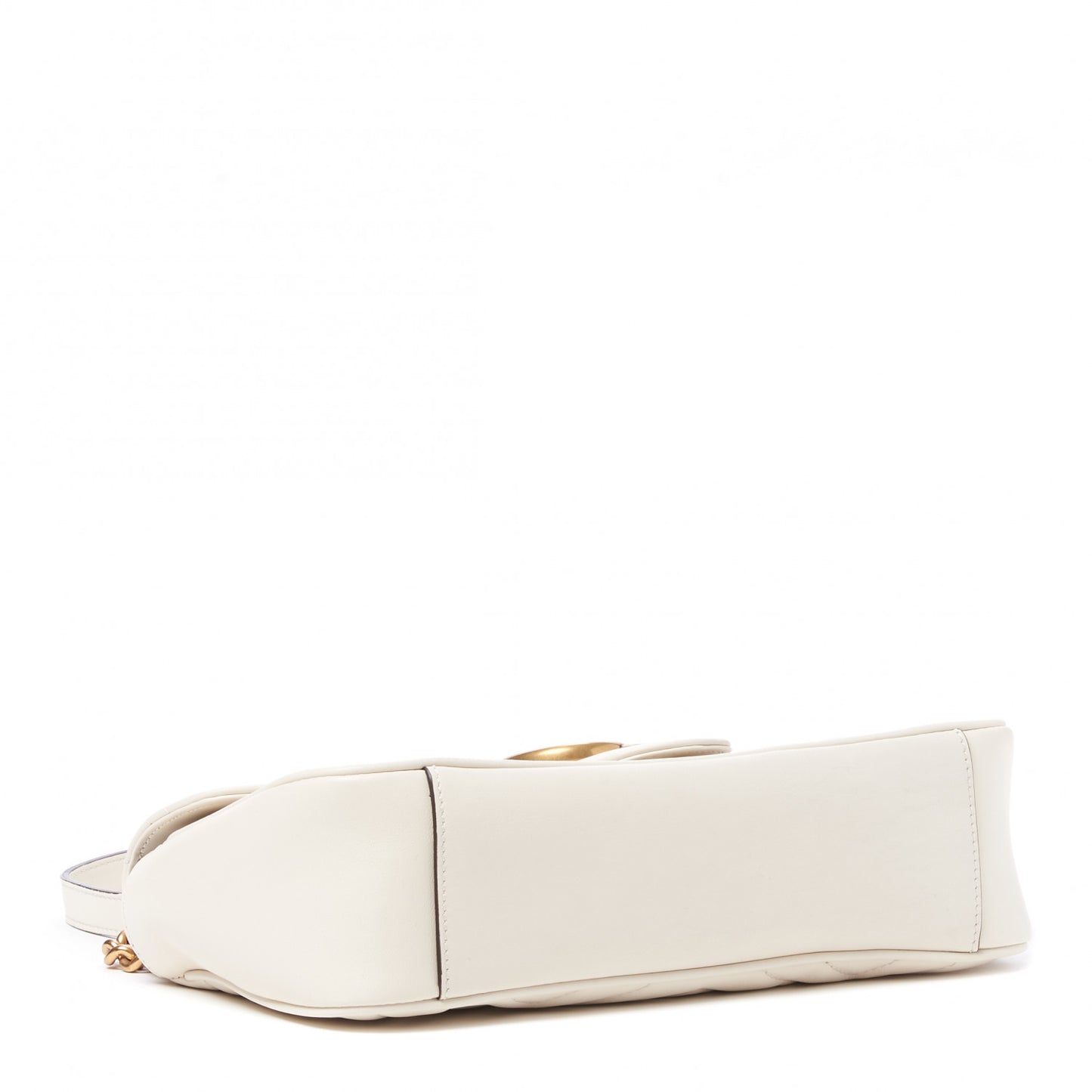 Calfskin Matelasse Small GG Marmont Shoulder Bag White
