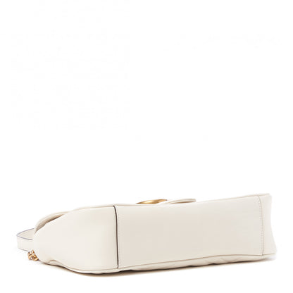 Gucci Calfskin Matelasse Small GG Marmont Shoulder Bag White 4 of 11