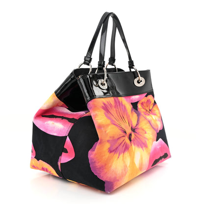 Christian Dior Patent Crystal Embellished Canvas Lips Print Tote Black Multicolor 4 of 26