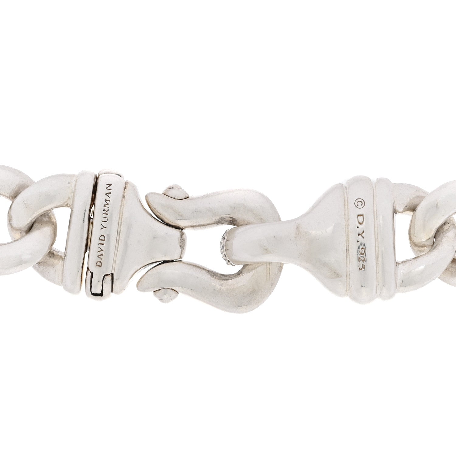 David Yurman Sterling Silver Diamond Buckle Chain Necklace 4 of 4