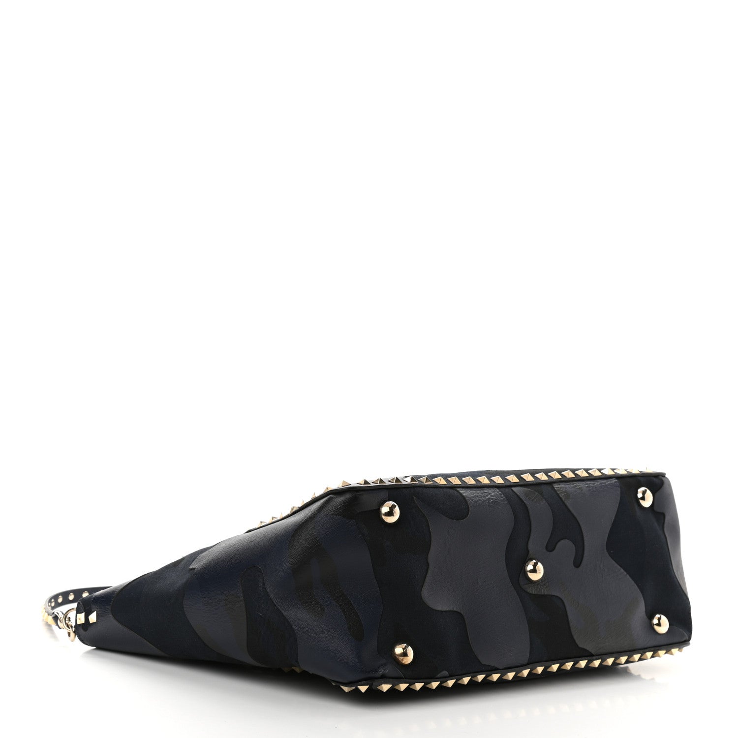 Valentino Garavani Nappa Canvas Camouflage Medium Rockstud Tote Marine 4 of 14