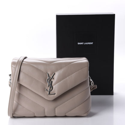 Saint Laurent Calfskin Y Quilted Monogram Toy Loulou Crossbody Bag Light Natural 12 of 12