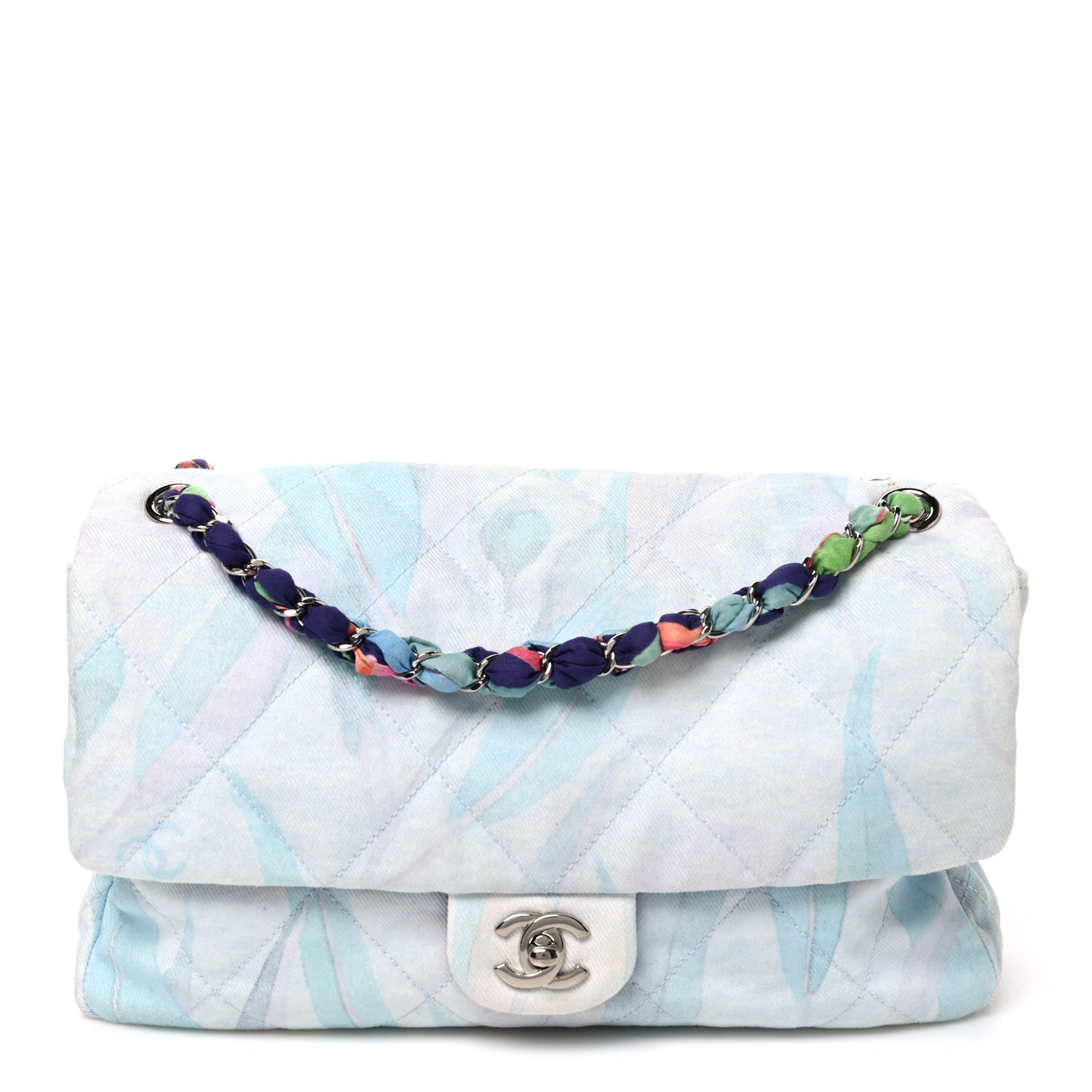 Canvas Quilted Jungle Jeans Flap White Multicolor