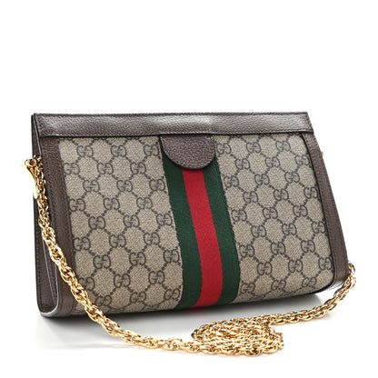 Gucci GG Supreme Monogram Web Small Ophidia Chain Shoulder Bag Brown 3 of 10
