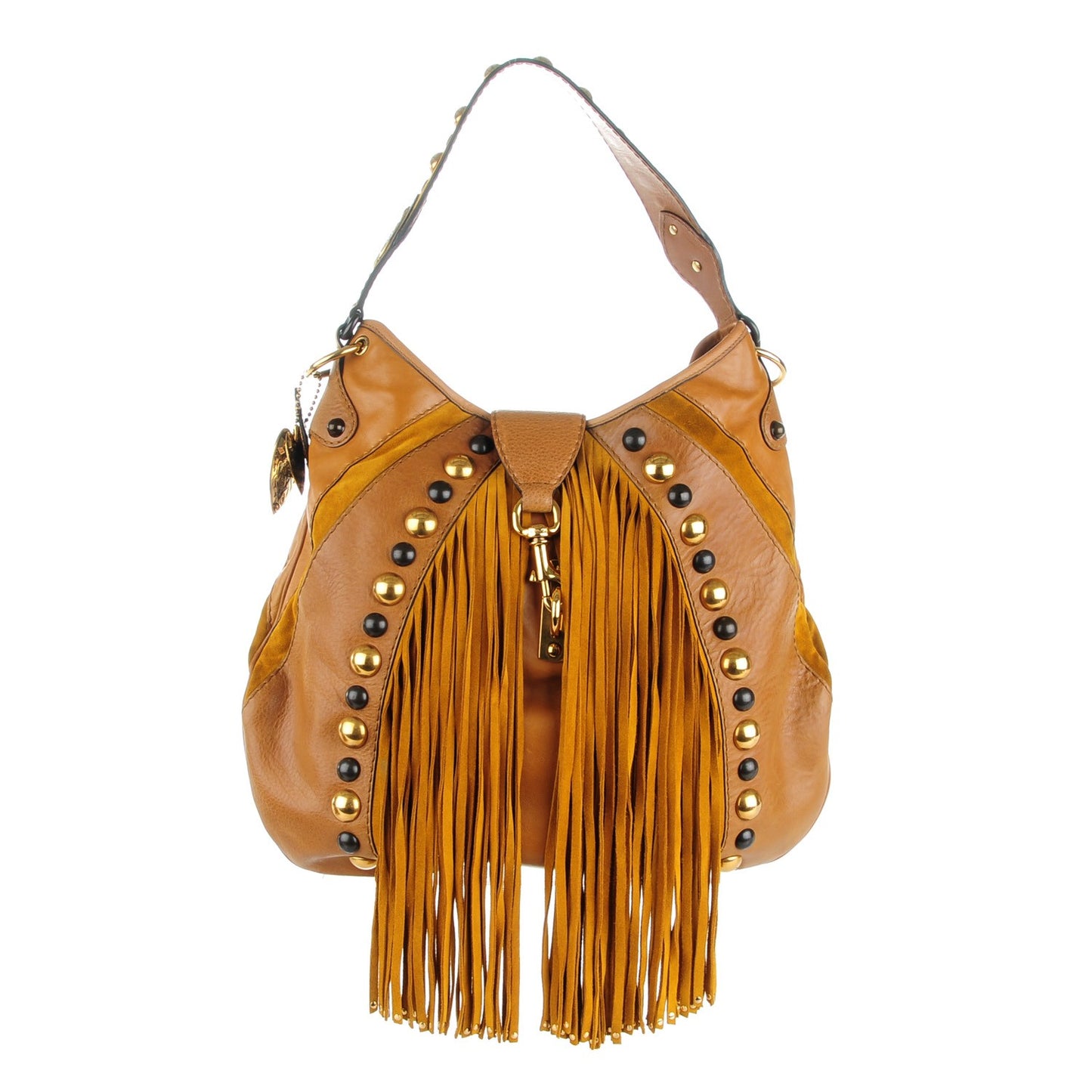 Calfskin Suede Fringe Babouska Hobo