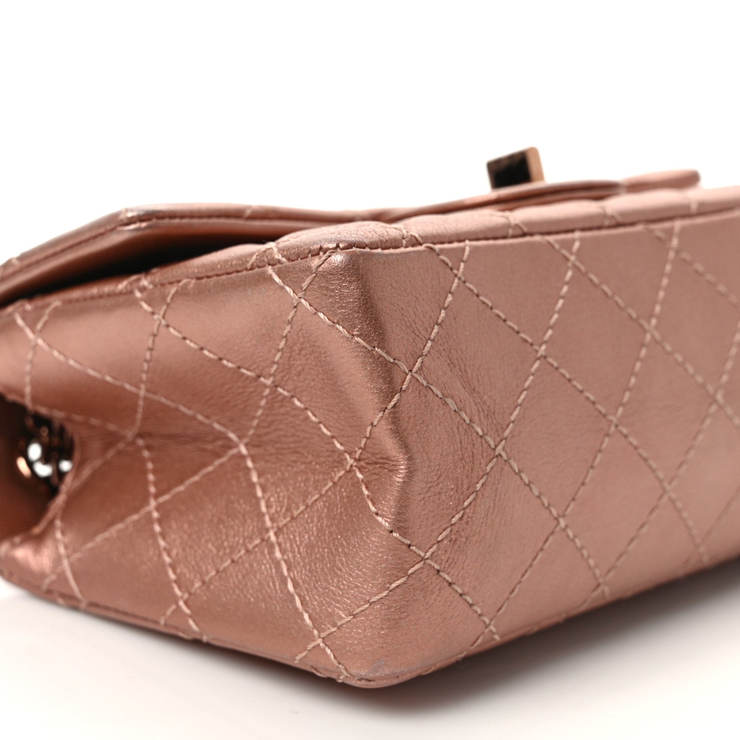Chanel Metallic Grained Calfskin Quilted 2.55 Reissue Mini Flap Copper Pink 8 of 13