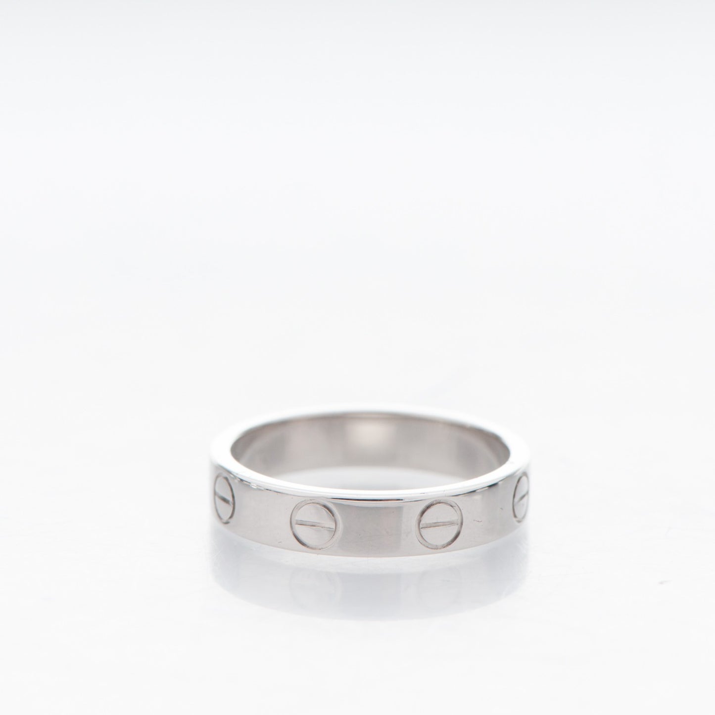 18K White Gold 4mm LOVE Wedding Band Ring 48 4.5