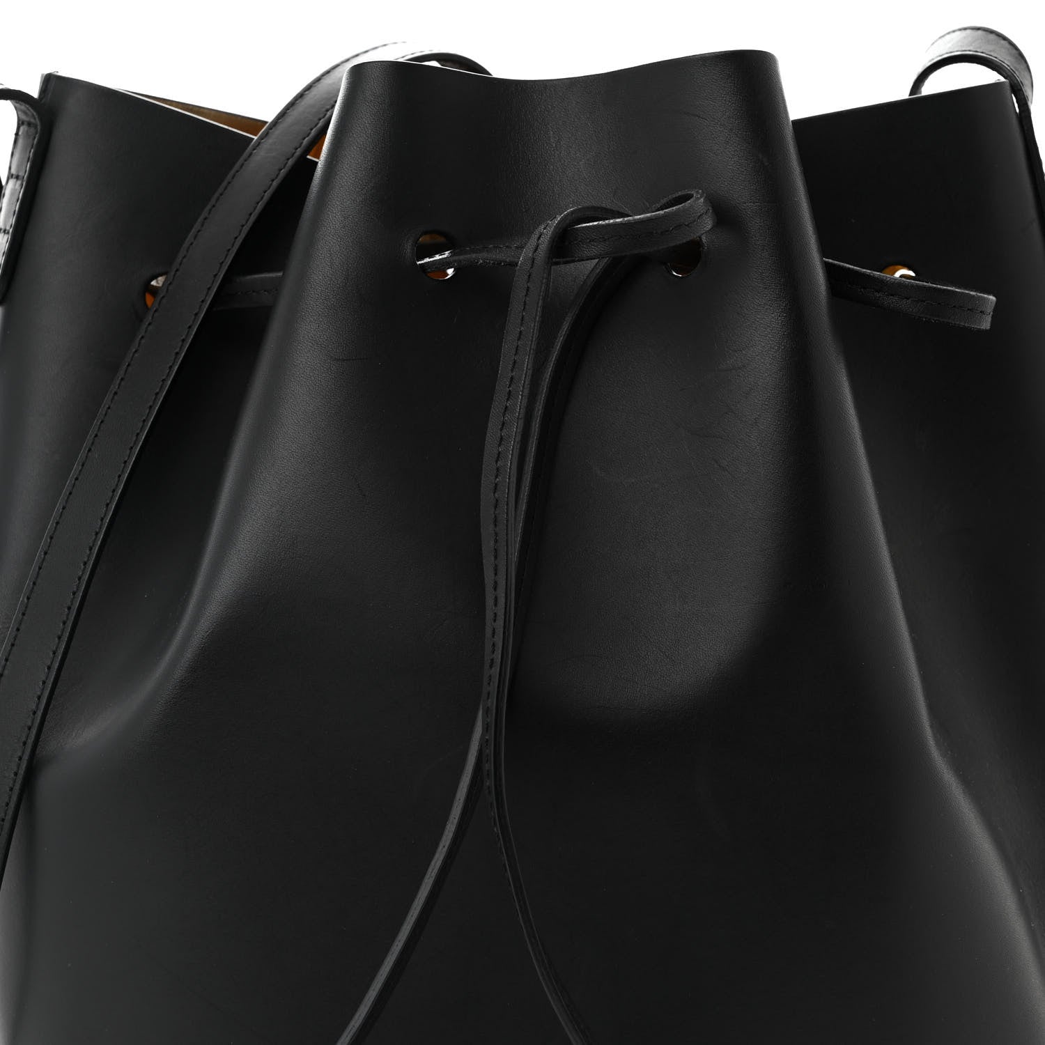 Mansur Gavriel Vegetable Tanned Calfskin Bucket Bag Black Oro 8 of 10