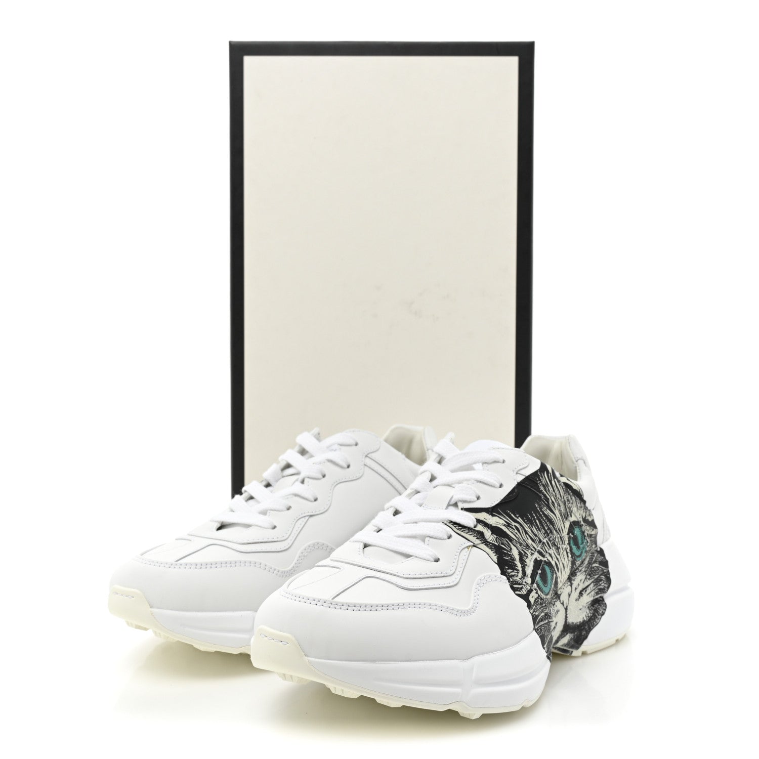 Gucci Calfskin Mystic Cat Rhyton Sneakers 36.5 Great White 9 of 9