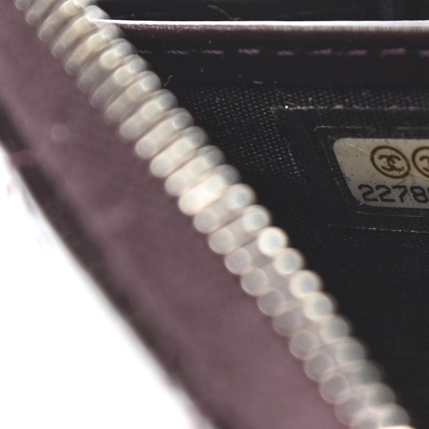 Patent Double Quilted Zip Around Wallet Burgundy
