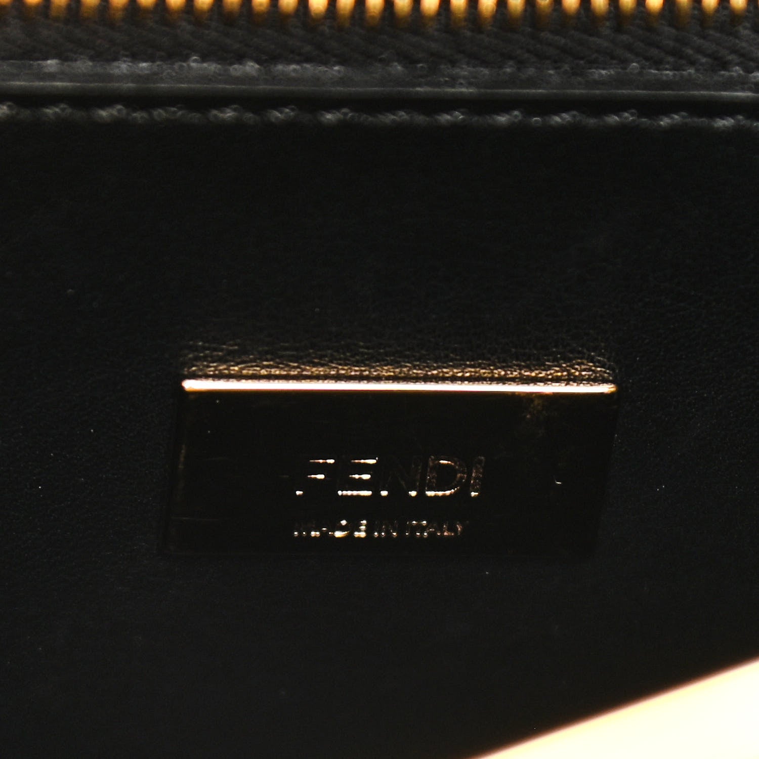 Fendi Vitello Tahiti Burro Medium Peekaboo Iconic Essentially Satchel Tortora Black 6 of 22