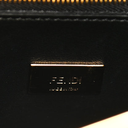 Fendi Vitello Tahiti Burro Medium Peekaboo Iconic Essentially Satchel Tortora Black 6 of 22