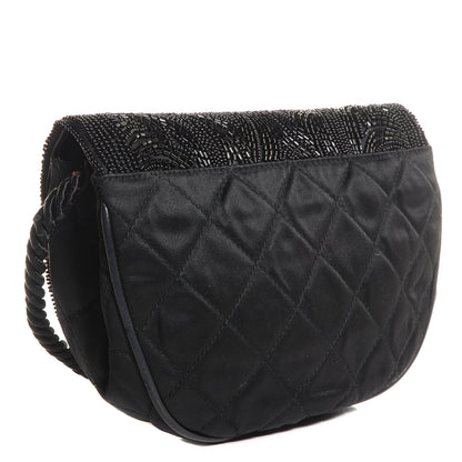 Chanel Satin Beaded Evening Bag Black 3 of 9