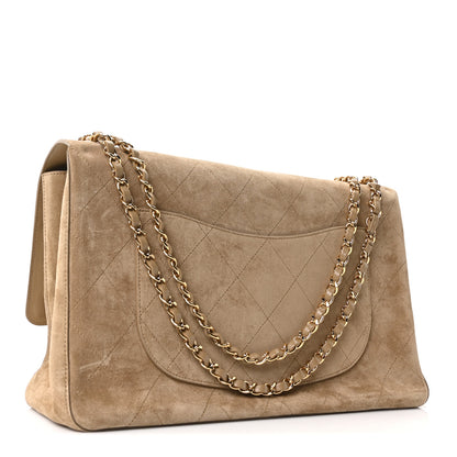 Chanel Suede Calfskin Souplissimo Maxi Flap Dark Beige 3 of 10