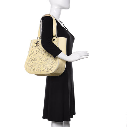 Chanel Patent Perforated CC No 5 Tote Yellow 2 of 12