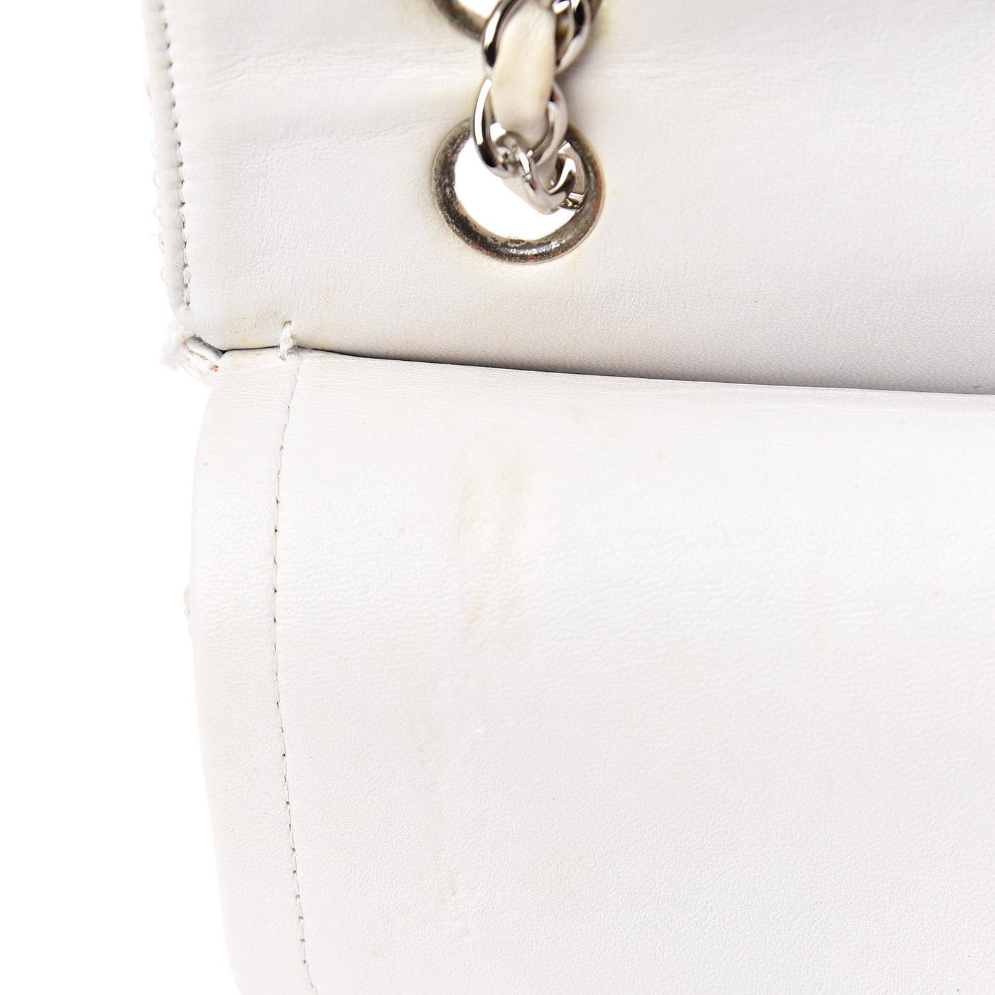 Tweed Medium Double Flap White
