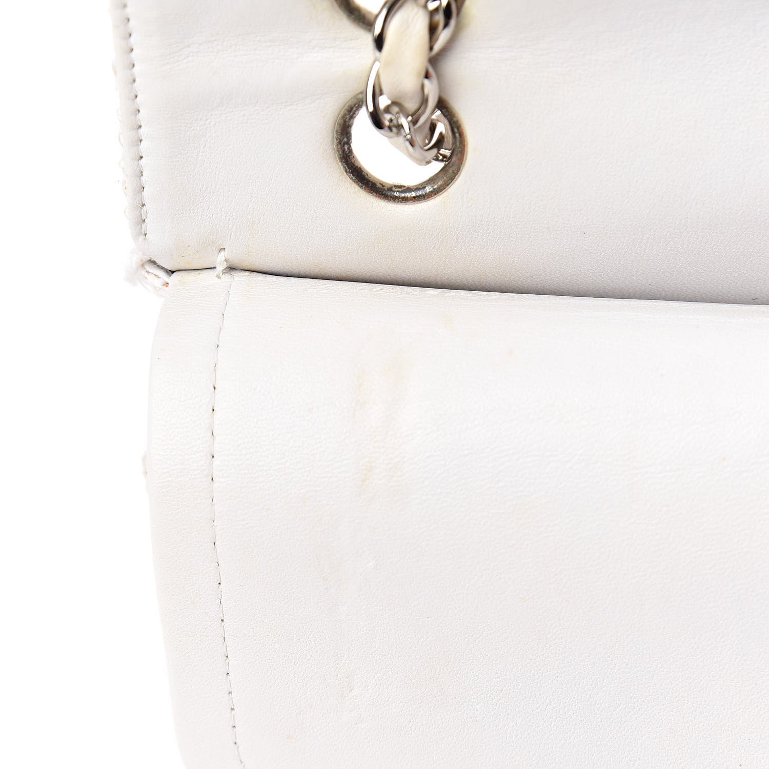Chanel Tweed Medium Double Flap White 8 of 12