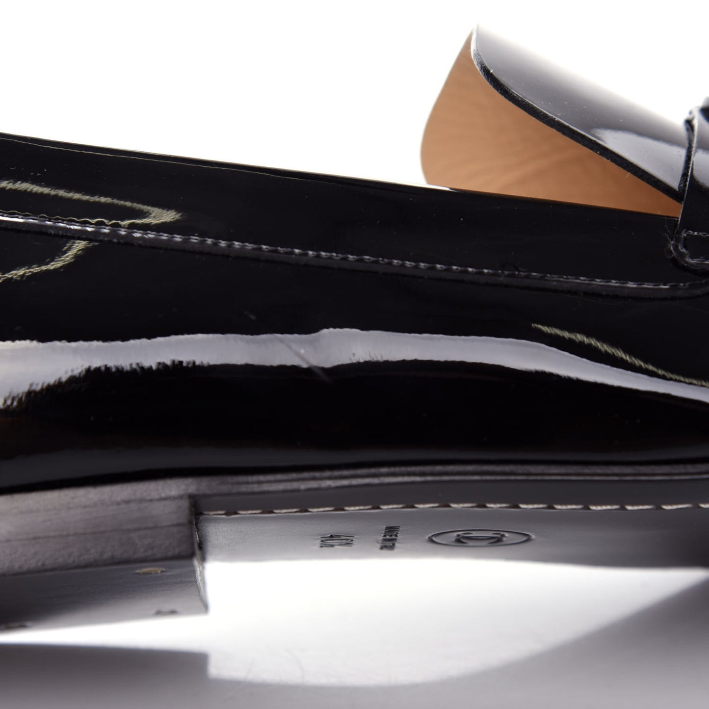 Patent CC Mocassin Loafers 40.5 Black
