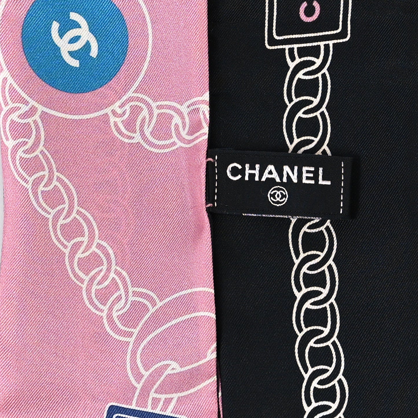 Silk CC Slim Bandeau Scarf Pink Black Blue