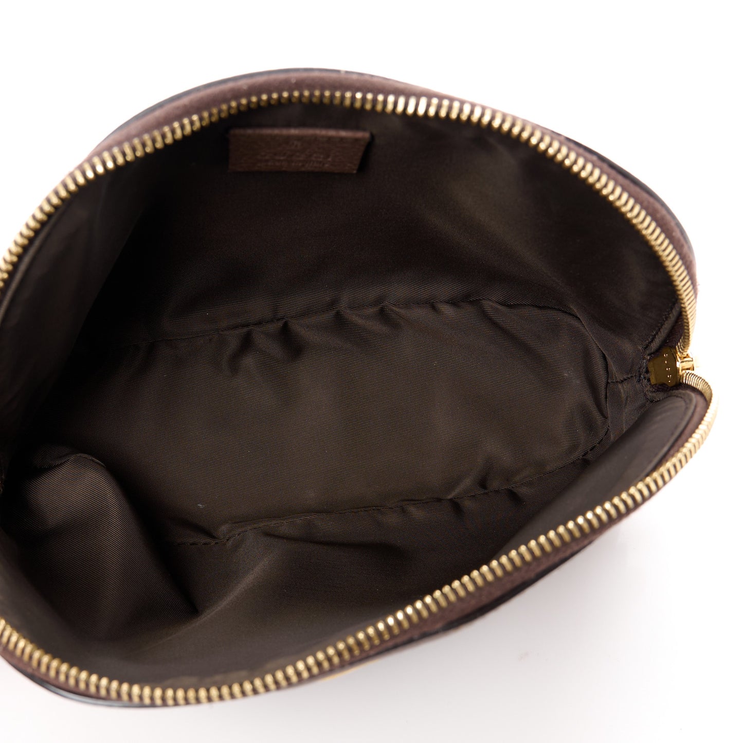 GG Supreme Monogram Textured Calfskin Web Large Ophidia Cosmetic Case Beige Ebony New Acero