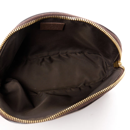Gucci GG Supreme Monogram Textured Calfskin Web Large Ophidia Cosmetic Case Beige Ebony New Acero 5 of 11