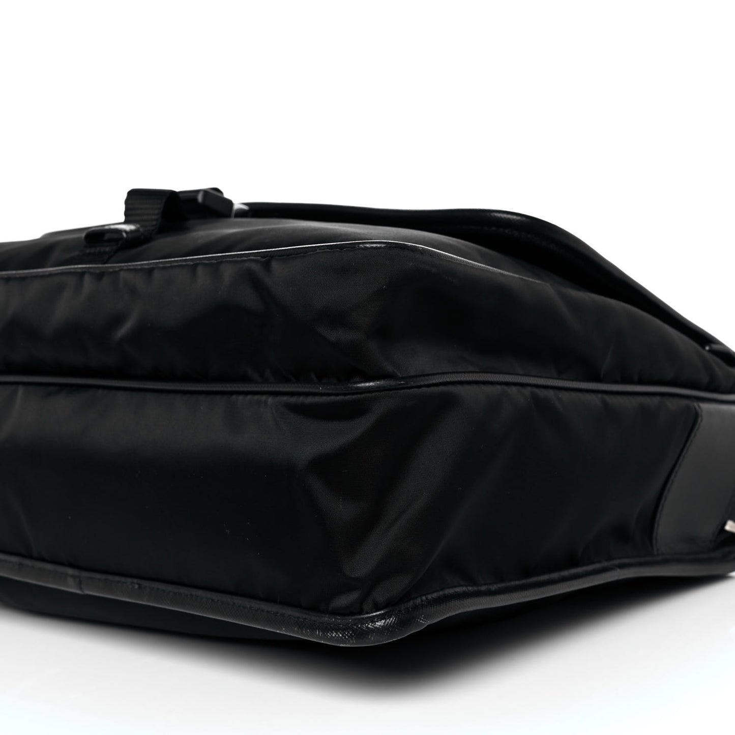 Tessuto Nylon Saffiano Logo Messenger Bag Black