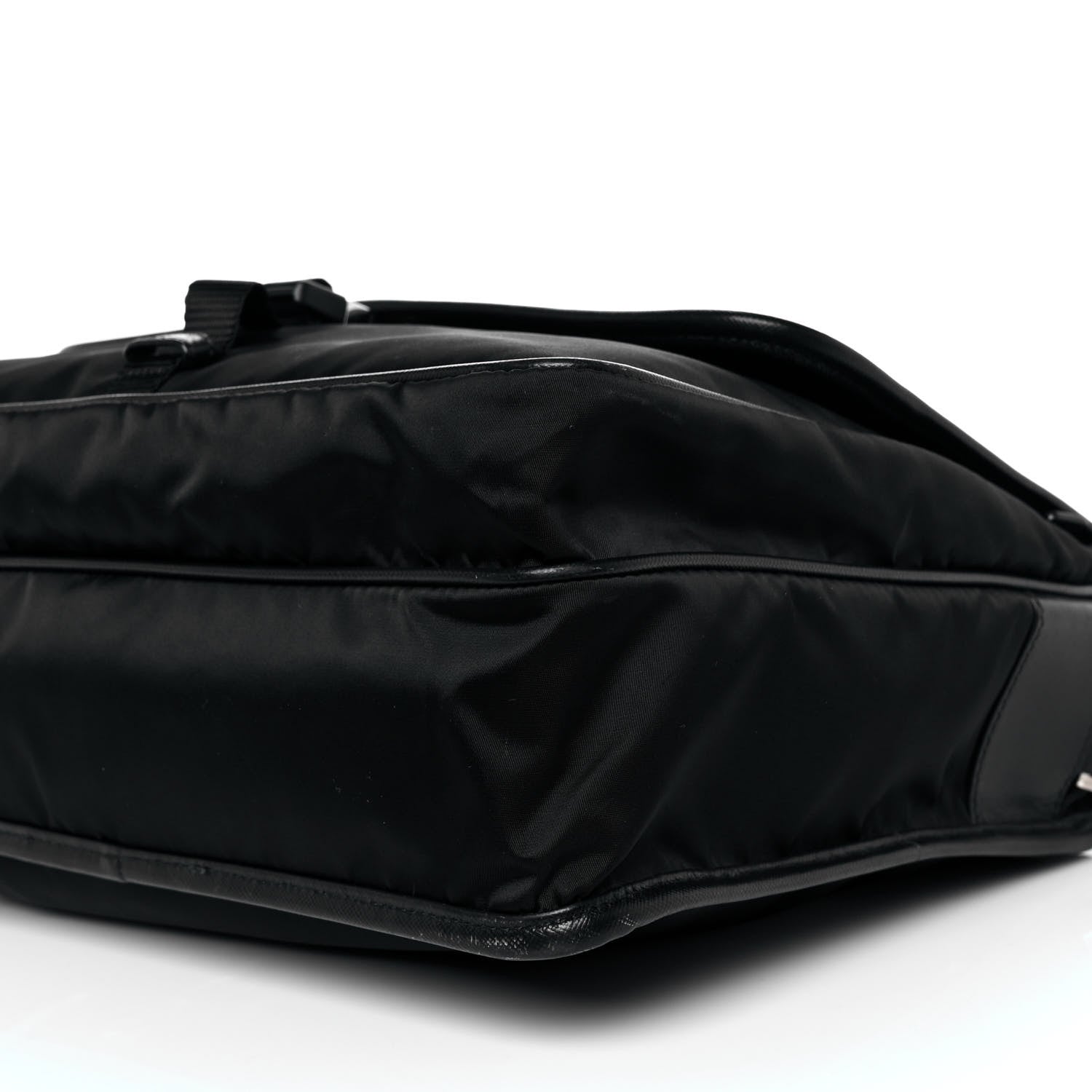 Prada Tessuto Nylon Saffiano Logo Messenger Bag Black 8 of 8