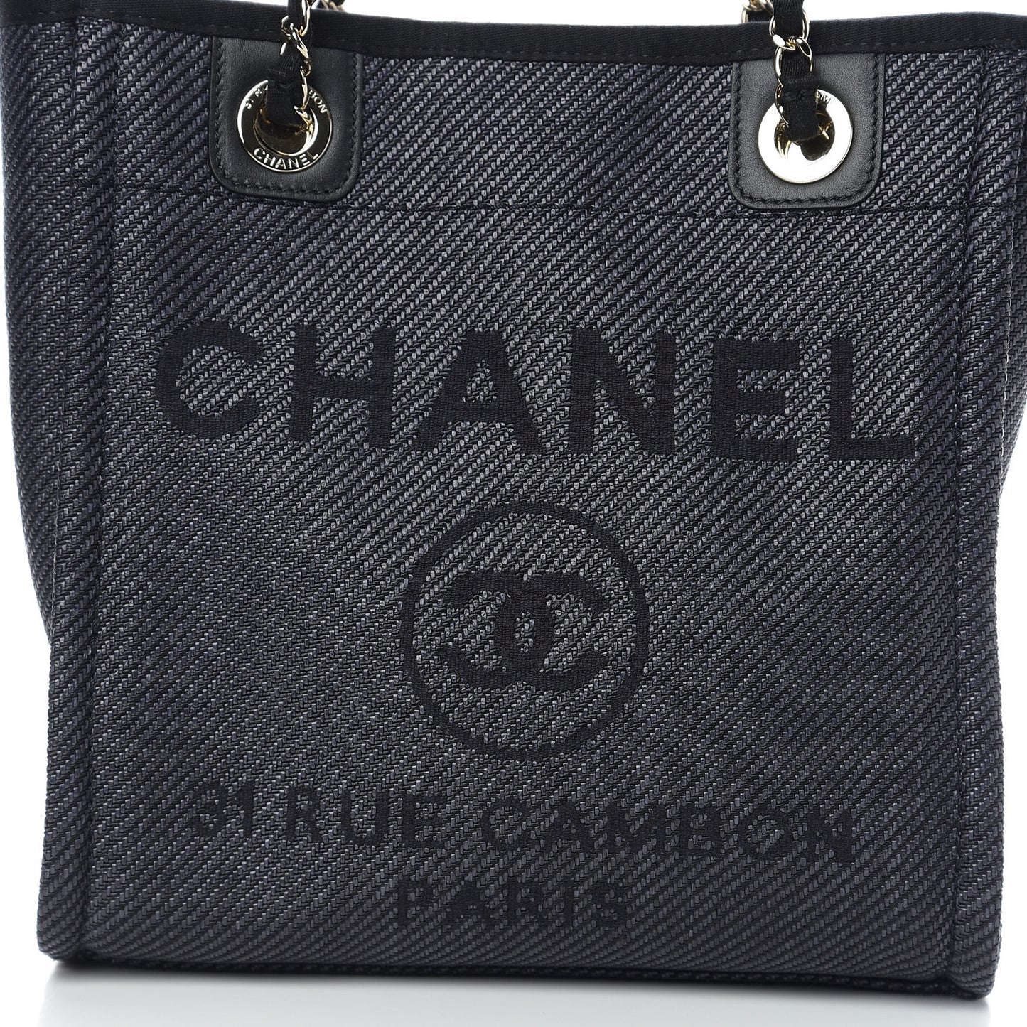 Canvas Mini Deauville Tote Black