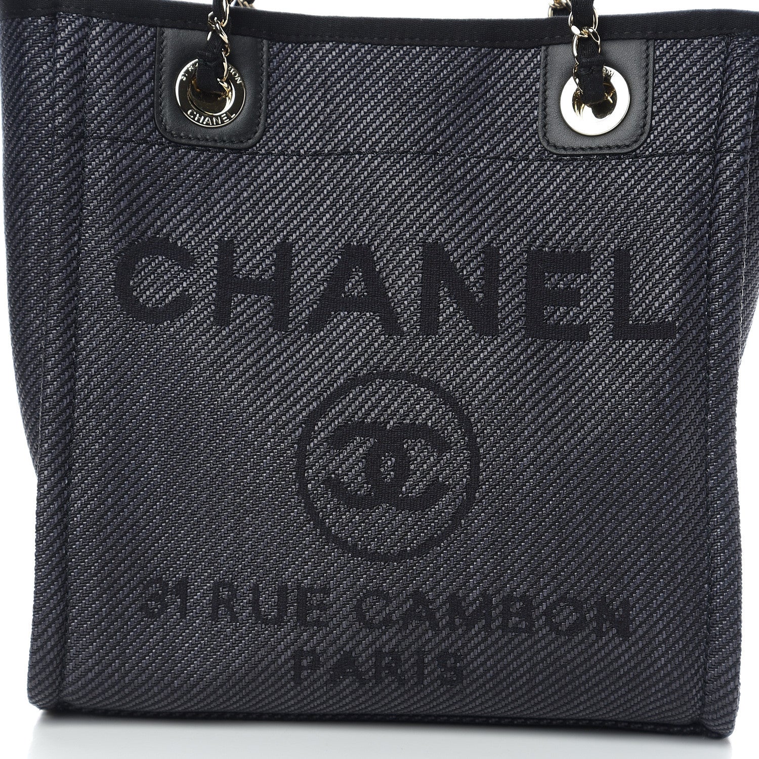 Chanel Canvas Mini Deauville Tote Black 7 of 10