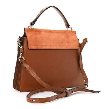 Chloe Suede Calfskin Small Faye Top Handle Bag Tobacco 3 of 11
