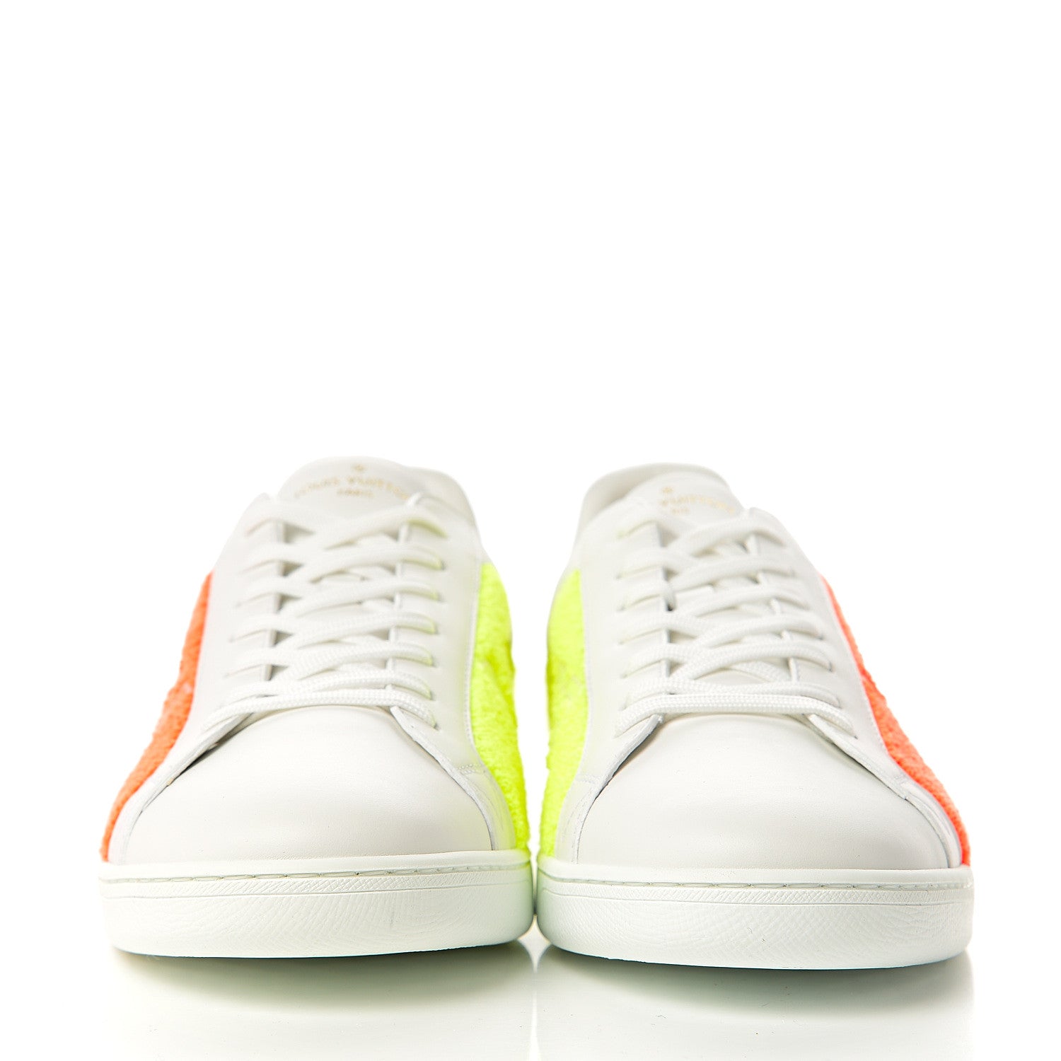 Louis Vuitton Calfskin Luxembourg Sneakers 10 White Orange Yellow 2 of 10
