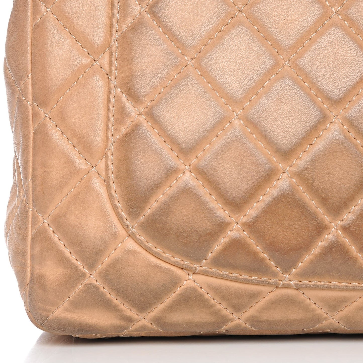 Lambskin Quilted Maxi Single Flap Beige