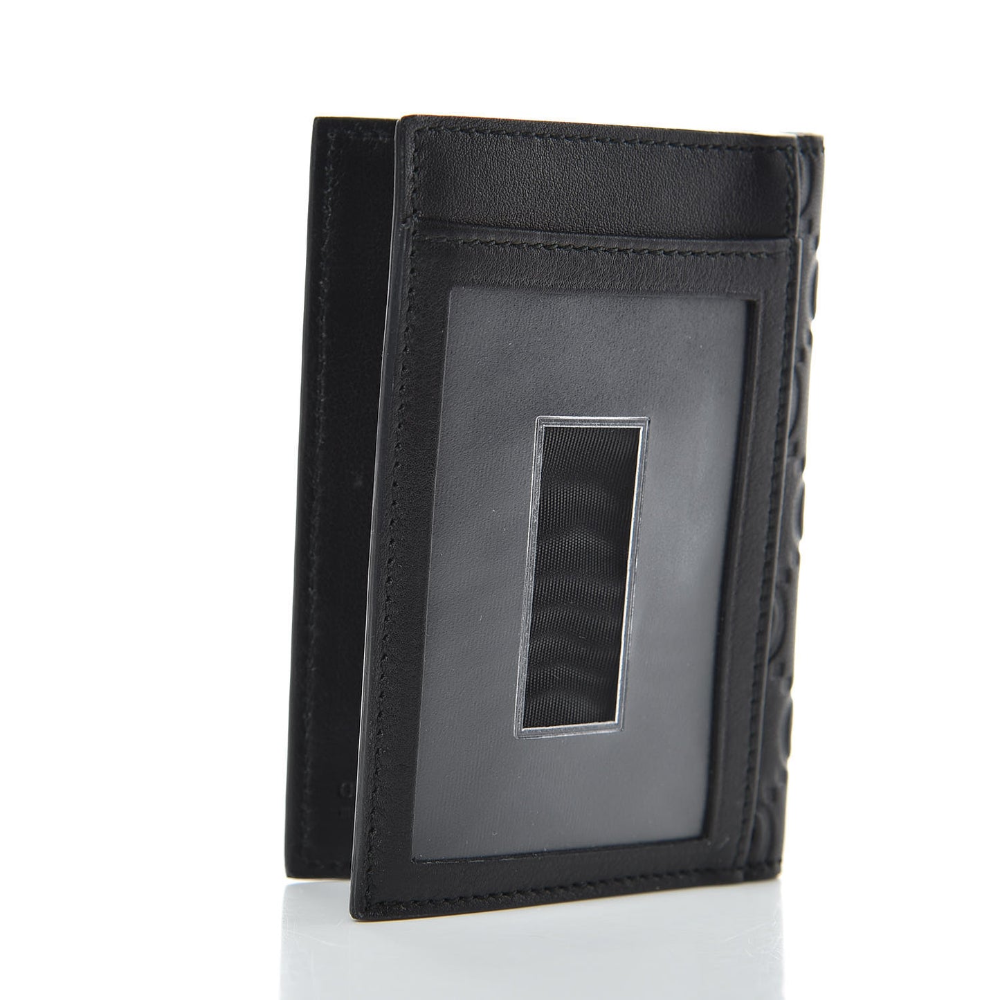 Guccissima Margaux Calfskin Avel Train Pass Card Case Black