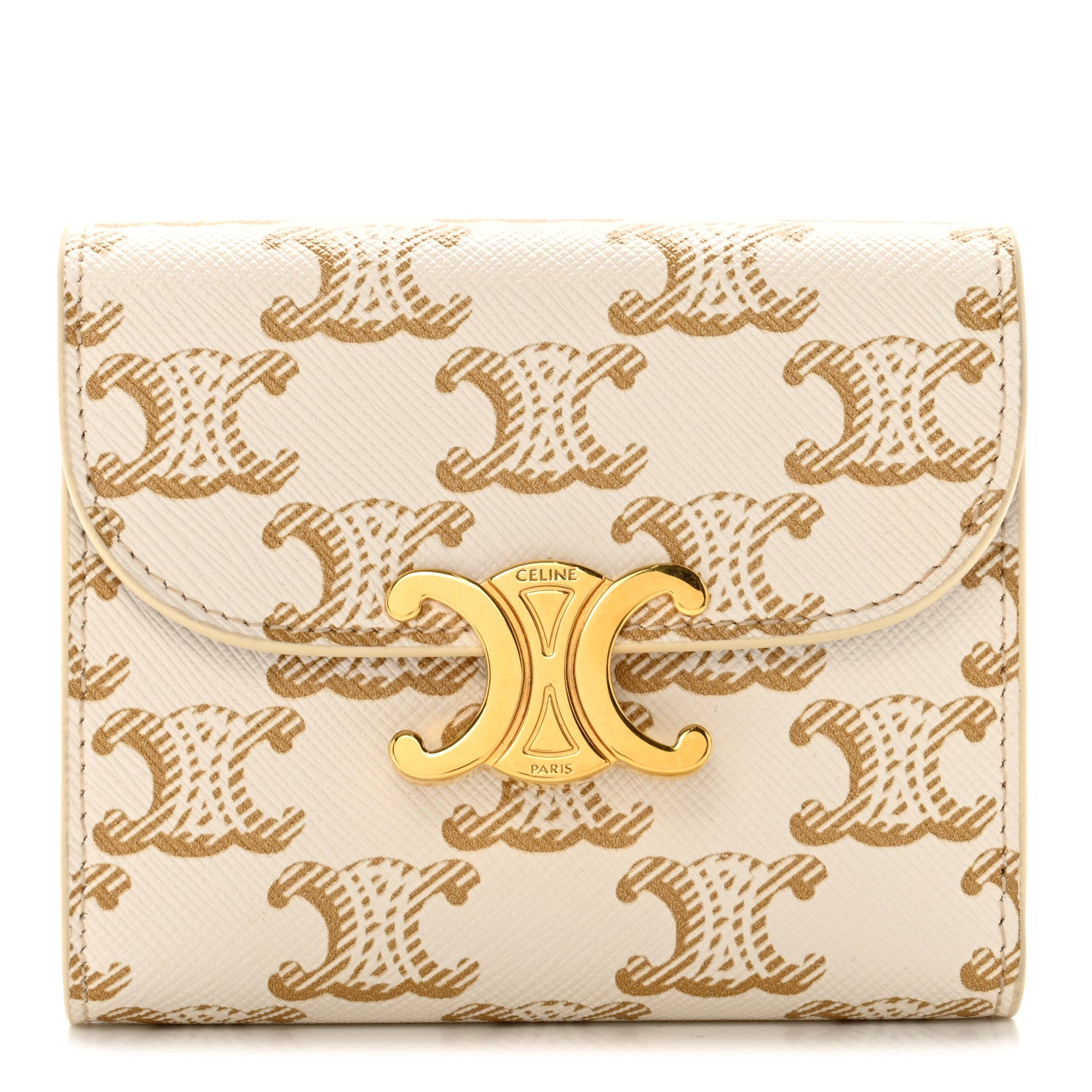 Celine Triomphe Canvas Small Triomphe Wallet White 1 of 15