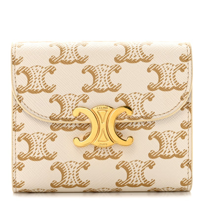 Celine Triomphe Canvas Small Triomphe Wallet White 1 of 15